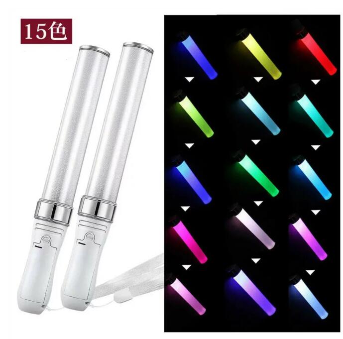 コンサートライト ペンライト ライブ コンサート ledサイリウム 高輝度 15色カラーチェンジ