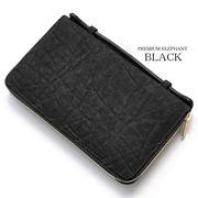 RED　CROW　本エレファント　象革　日本製　YKK社製エクセラ　特殊タイプ　セカンドバッグ　ECB-1　BK