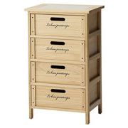 タイル付き4段チェスト　チェスト/棚/収納/タンス/桐/キャビネット