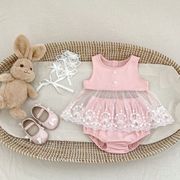 73~110cm　ベビーキャミソール＋パンツ　上下セットアップ　韓国ベビー服