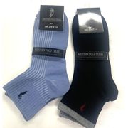 【WESTERN POLO☆年間売れ筋】紳士　綿混　ウエスタンポロ刺繍　丈長ショート丈ソックス