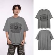 メンズ アメリカンヴィンテージ風 ウォッシュ加工オーバーサイズTシャツ 男女兼用 ユニセックス 半袖★