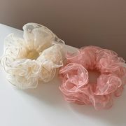 チュールハートシュシュ　ヘアアクセサリー　レディース　デザイン　韓国風　髪飾り
