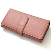 MOMO　牛革エンボス　最大25ポケット　ハンドバック級収納力　アコーディオンロングウォレット　AN-469DPK