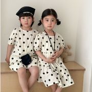 2025夏新作 韓国風子供服 キッズ服 半袖 トップス+ズボン 男女兼用 カジュアル 80-150cm 2点セット