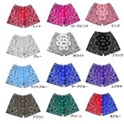 メンズ バンダナ柄 スポーツショーツ ランニング・バスケ・ジム対応 ストリート系四分丈パンツ ★全12色