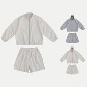 メンズ ユニセックス サマースキンウェア上下セット フード付きジャケット＆ショーツ アウトドア★全2色