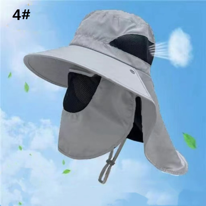 フェイスカバー 帽子 メンズ 日よけ帽子 つば広 農作業 メッシュ