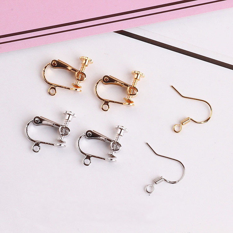 イヤリング パーツ ハンドメイド 基礎金具 アクセサリーパーツ カン付 平タイプ 手芸材料 ピアスフック