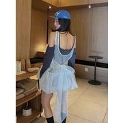 ワンピース トップス シャツ ブラウス レース シースルー タンクトップ リボン レディース