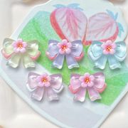 りぼん結び 蝶々結び さくら 透明感 パステルカラー 樹脂パーツ デコパーツ DIYパーツ 手芸 ハンドメイド