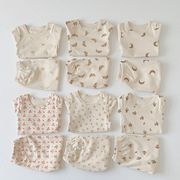 夏用 子供パジャマ ルームウェア 綿100% 半袖 上下セット 中小児向け