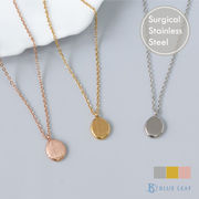 ステンレス ネックレス 低アレルギー k18コーティング あずき型 楕円形 ペンダントトップ【国内即納】