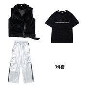 キッズ ダンス 衣装 ベスト パンツ Tシャツ 3点セット