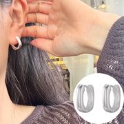 フープピアス スクエア風 キャッチレス バックレス S925 シルバーアクセサリー アレルギー対応 おしゃれ