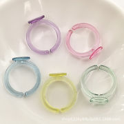 オープンリング台座 空枠 透明プラスチック製   指輪パーツ DIY子供用リング材料