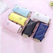 超軽量ミニ半折り傘女性傘折りたたみ抗紫外線太陽と雨傘デュアルユース口