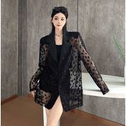 アウター スーツ レース 切り替え 透かし シースルー レディーストップス