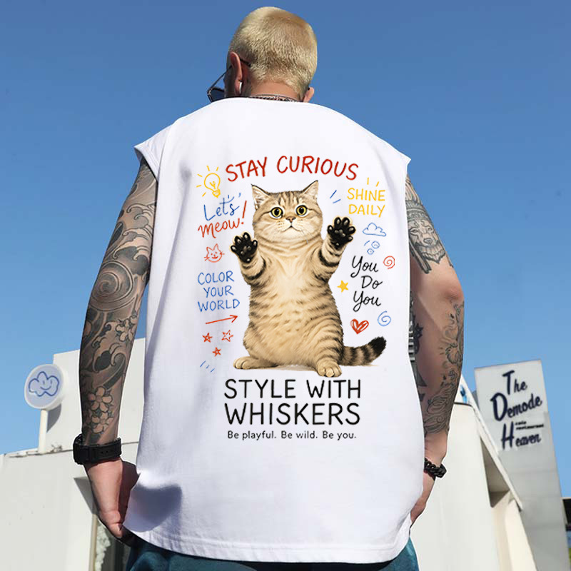 2025春夏新作 メンズ 男 カジュアル  袖なし 丸首  プリント トップス Tシャツ インナー タンクトップ
