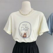 2025春夏新作 レディース 女 半袖 プリント Tシャツ トップス インナー