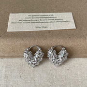 ハートピアス　アクセサリー　デザイン　シルバー925ポスト　韓国ファッション