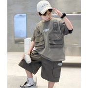 夏新品   子供服  男の子  キッズ   トップス+ズボン   カジュアル  夏服