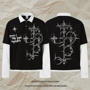 メンズファッション 半袖 ポロシャツ 男女兼用 ストリート系 トップス 春秋 2025新作★