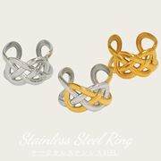 バイカラー指輪　ステンレス リング「高品質」アクセサリー アレルギー対応 デザイン18Kリング