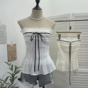 2025☆チューブトップ☆パッド付き☆HOT・レディース服・ギャル　Ｆ  2色