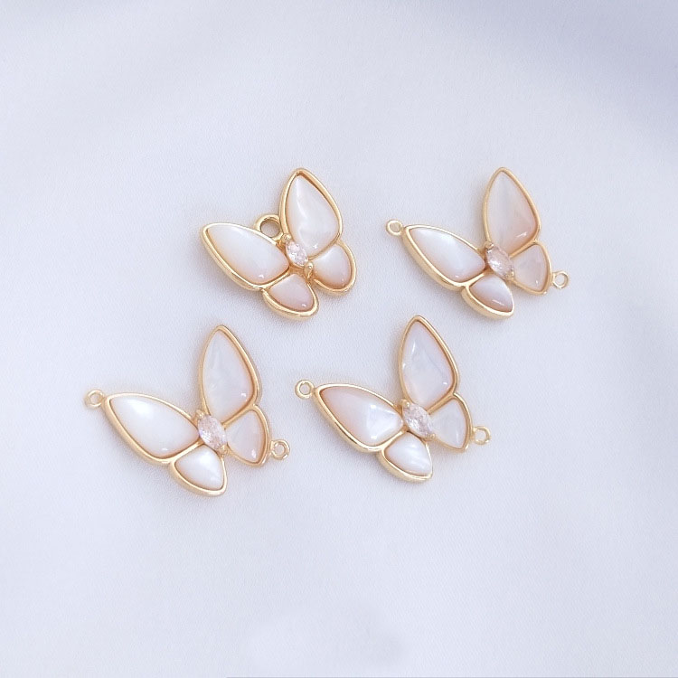 天然シェルパーツ マザーオブパール アクセサリーパーツ 手芸品 ちょうちょ ハンドメイド デコパーツ 蝶