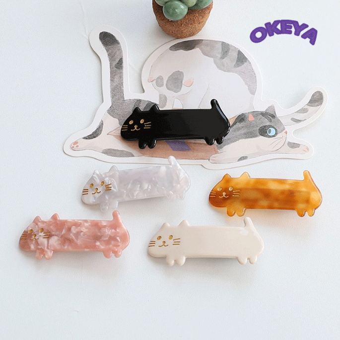 レディース小物　ヘアクリップ　ヘアピン　DIY ヘアアクセサリーパーツ　髪留め　INS　猫型　可愛い