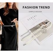 ベルト パール ストレッチ 細身 ファッション小物 ファッションベルト