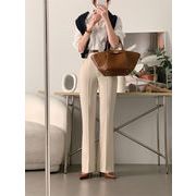 秋冬 ロングパンツ ハイウエスト ストレッチ ブーツカット オフィスカジュアル