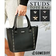 【2025年夏の新作】星スタッズライン ミニ トートバッグ 2WAY ショルダーバッグ／SOMEDIFF