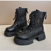ショートブーツ ブーツ メッシュ 厚底 シューズ 靴 マーティンブーツ