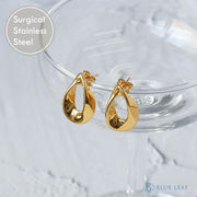 ピアス しずくモチーフサージカルステンレス CZダイヤ 両耳用 ゴールド 【国内即納】