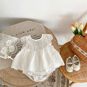 ins 夏新作　ベビー服　レース　ロンパース　女児　刺繍　カバーオール　可愛い　子供服　おしゃれ　新生児