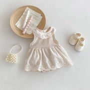 ins 夏新作　ベビー服　ノースリーブ　ロンパース　女の子　可愛い　カバーオール　子供服　レース