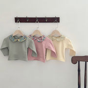ins 秋新作　ベビー服　花柄　ピーターパン襟　Tシャツ　カジュアル　女の子　トップス　インナーシャツ