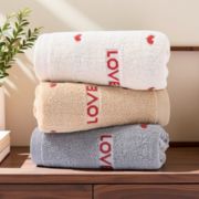 韓国雑貨　2025新作　ハート柄 フェイスタオル 綿100％ かわいい 吸水 ふんわり ギフト用