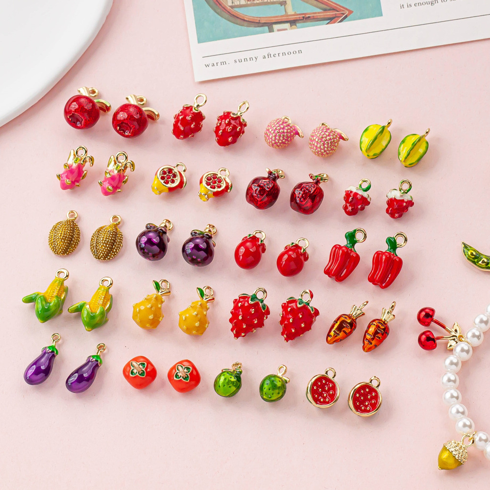 DIYチャーム ビーズ 果物 ハンドメイド 野菜チャーム アクセサリーパーツ アヒル デコパーツ フルーツ