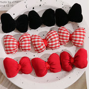 ぷっくり リボン デコパーツ ハンドメイド 手芸用 チェック 格子柄 アクセサリーパーツ 無地 ファブリック