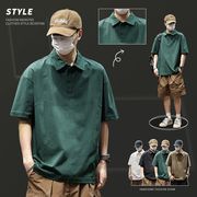メンズ ファッション 無地 半袖 ポロシャツ 男女兼用 カジュアル トップス 春夏 2025新作★全4色