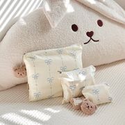 リボンポーチ　3点セット　メークポーチ　オムツ　多用途　韓国バッグ