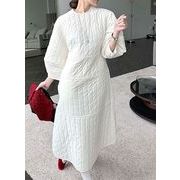 2025年INS 秋新作 　韓国風    気質    chic 韓国ファッション   ロングワンピース