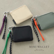 スリム レディース 財布 L字 ファスナー ストラップ コード シンプル ナイロン カジュアル 男女兼用 ティム