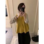 2025年INS 秋冬新作  気質   おしゃれ  個性的  韓国風 　ニット　タンクトップ