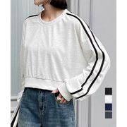 【日本倉庫即納】 サイドライン スウェットシャツショート丈