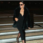 擬似毛皮 中長丈コート 2025新デザイン 保温性 おしゃれ感