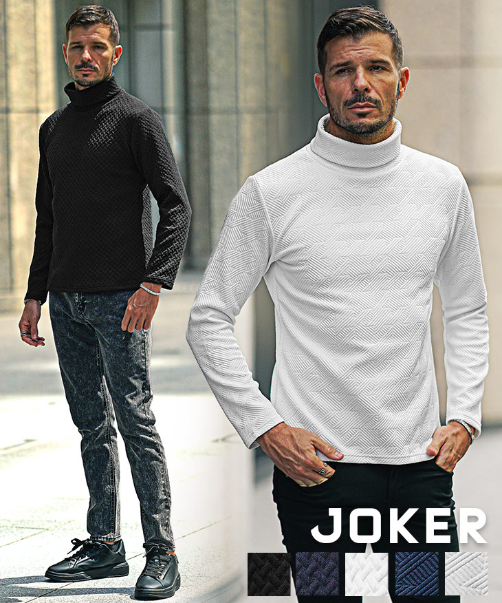 【2025年秋の新作】チドリ＆バスケット柄 ふくれJQD タートル ロンTee 長袖カットソー／Joker